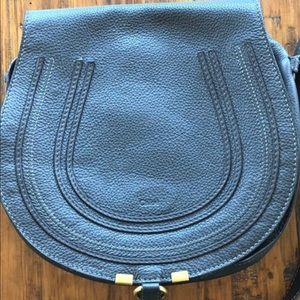 Chloe MArcie saddle Medium blaxk crossbody